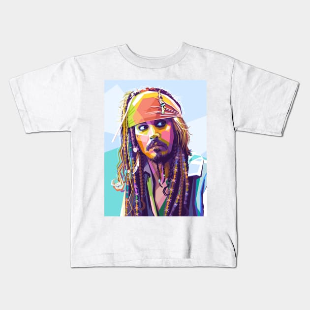 Jack Sparrow Kids T-Shirt by lots of artWork